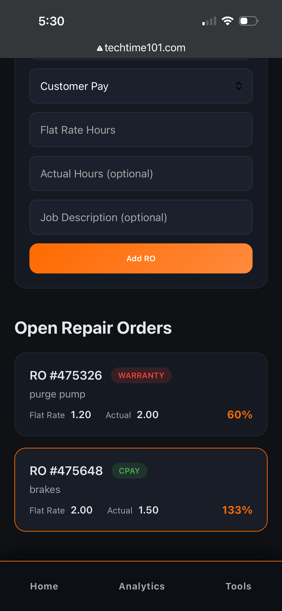 Dashboard Screenshot