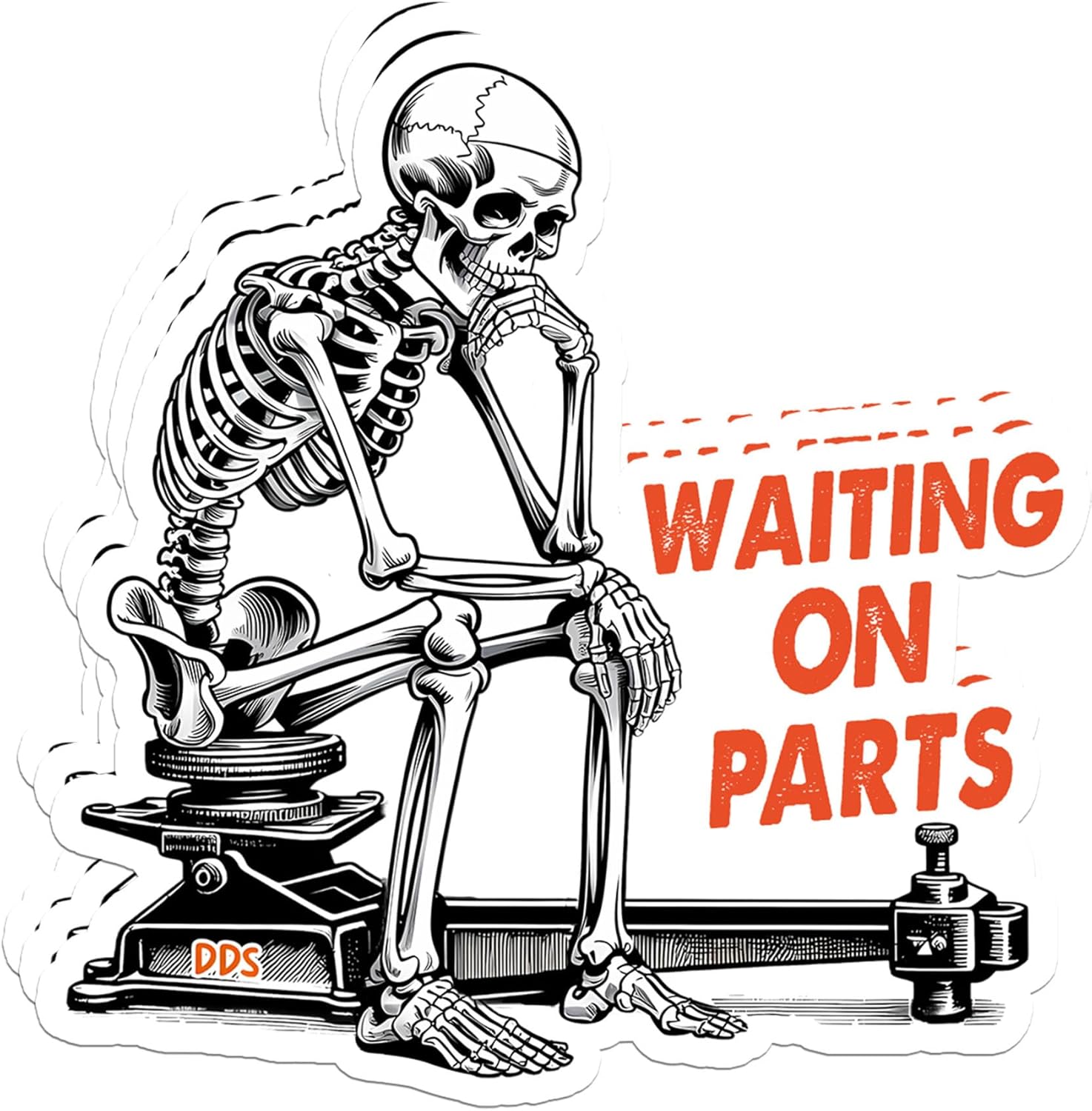 Waiting On Parts Sticker